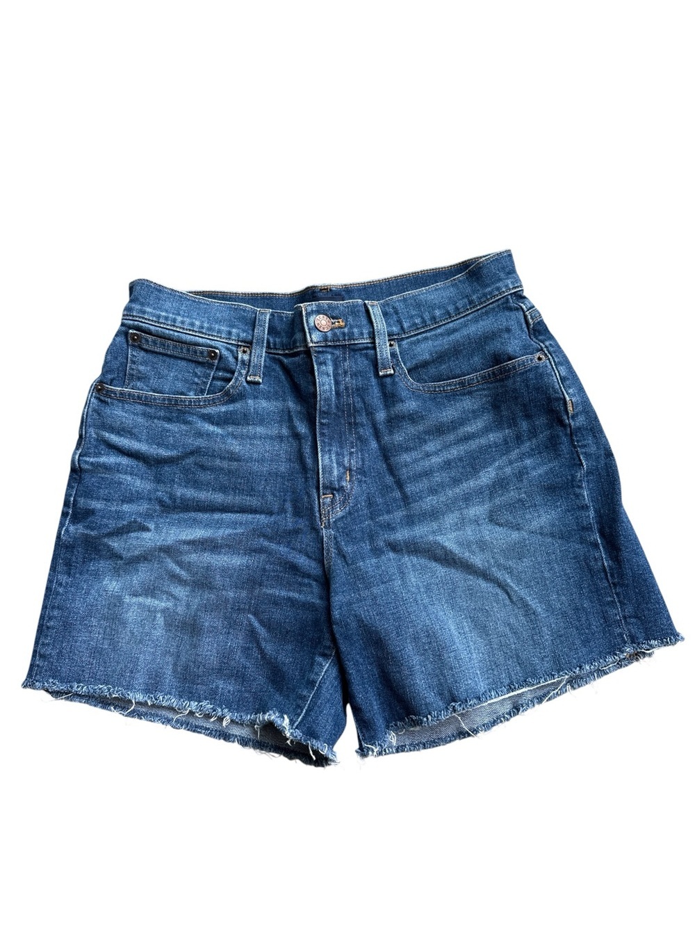 J.Crew Shorts Women's Size 27 Blue Medium Wash Denim Raw Hem